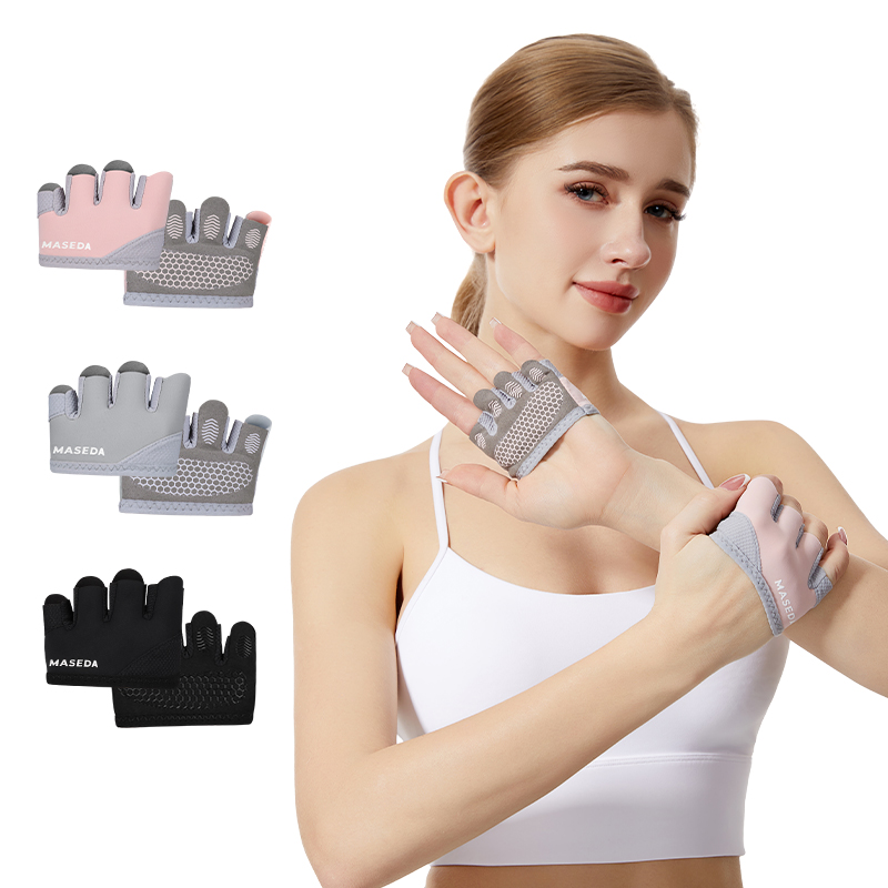 Yoga Pilates Yoga - ถุงมือฟิตเนสแบบไร้นิ้วคู่หนึ่ง: ถุงมือกีฬาป้องกันการเกิดแผลพุพองสำหรับพิลาทิสและโยคะแบบอากาศ—กันลื่นและระบายอากาศได้ดี