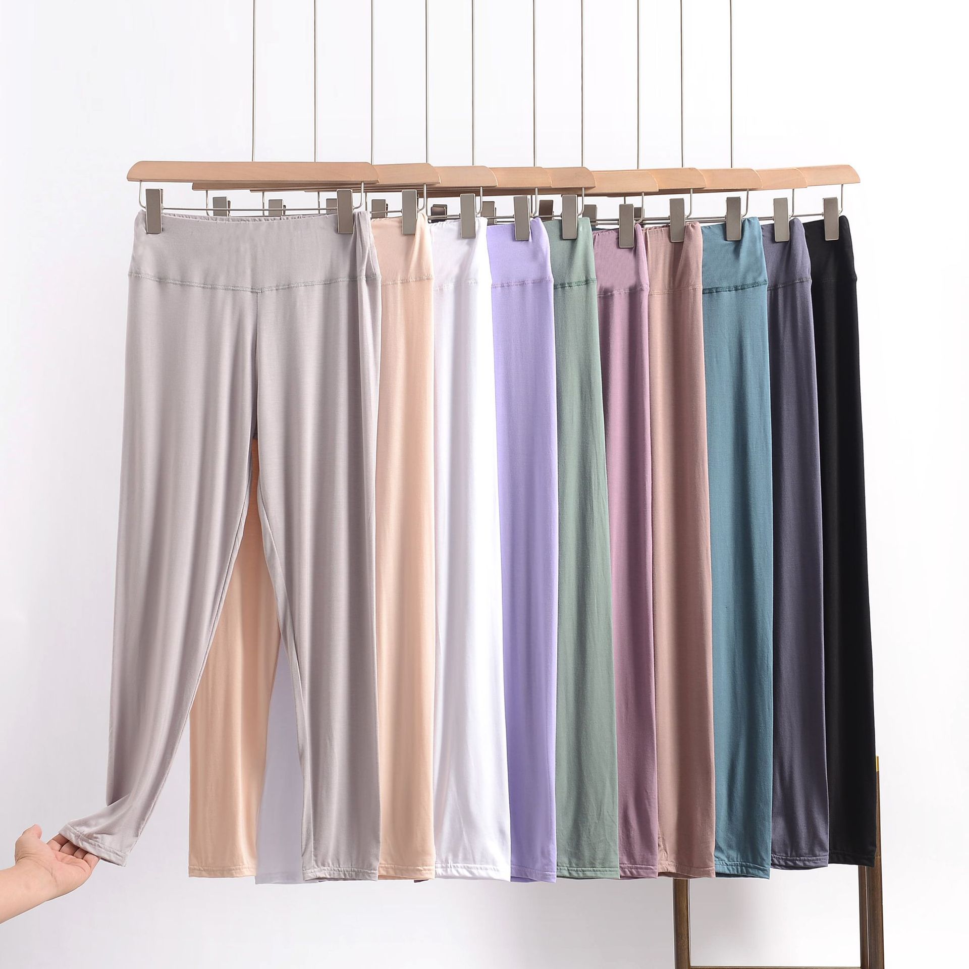 Pilates Yoga Leggings - PLUS ขนาดฤดูร้อน Modal กางเกงขายาวเอวสูง Tummy Control