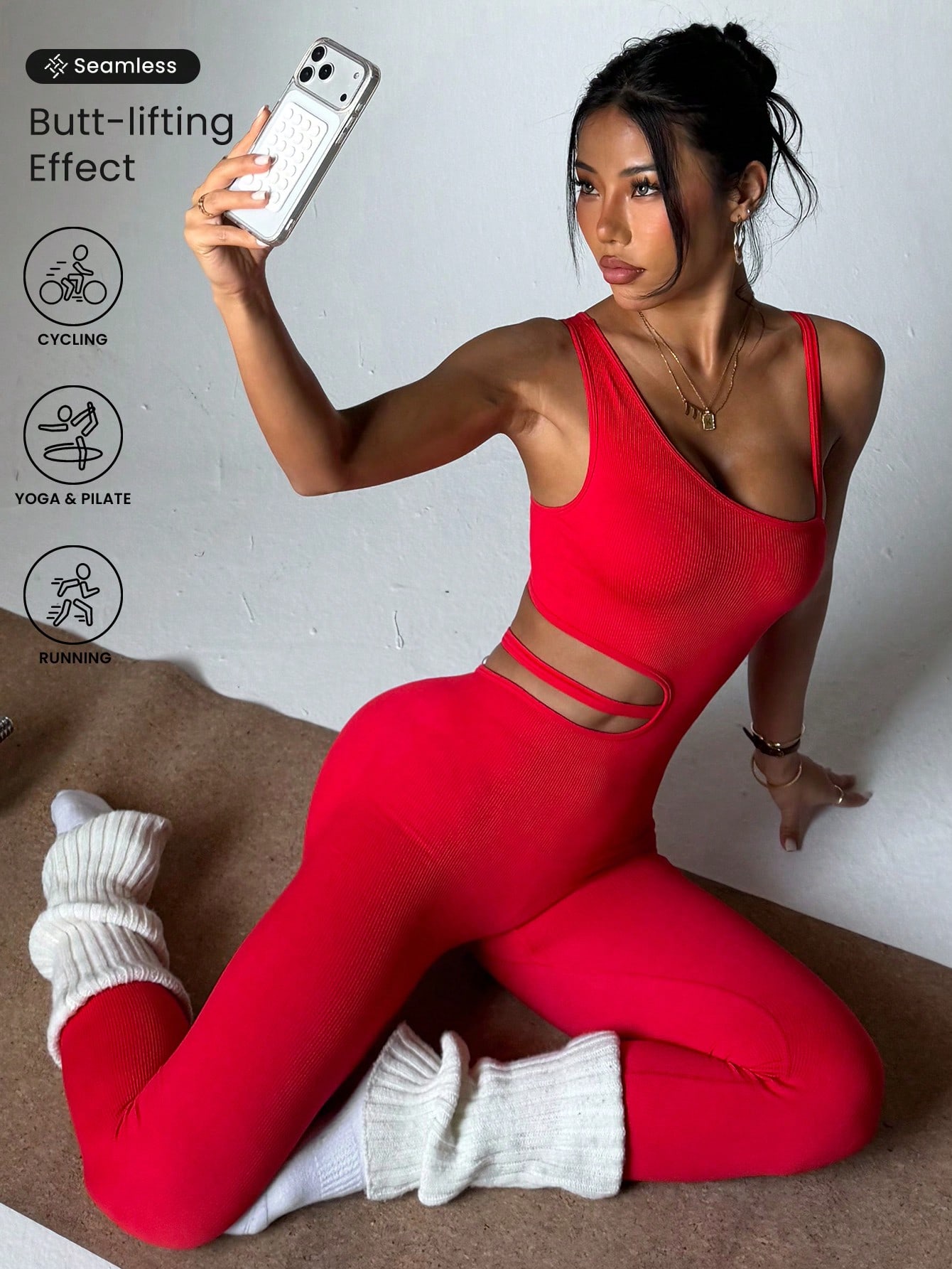 Pilates Yoga Leggings - ดีไซน์ด้านหลังสวยงาม กางเกงโยคะแบบชิ้นเดียวสุดเซ็กซี่ เหมาะสำหรับชุดบอดี้สูทกีฬาสำหรับผู้หญิง ระบายอากาศได้ดี แห้งเร็ว