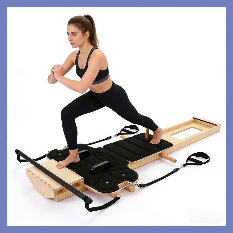 Pilates Yoga Combined - เตียงโยคะพิลาทิสขนาดเล็กสำหรับใช้ในบ้าน เครื่องออกกำลังกายแบบนุ่มนวลอเนกประสงค์ อุปกรณ์ฟิตเนสแบบไดนามิกสำหรับสตูดิโอโยคะ พิลาทิส
