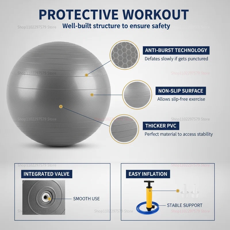 ลูกบอลโยคะกันแตกพร้อมปั๊มลม  ล - Pilates Toning Ball บทวิจารณ์และราคา