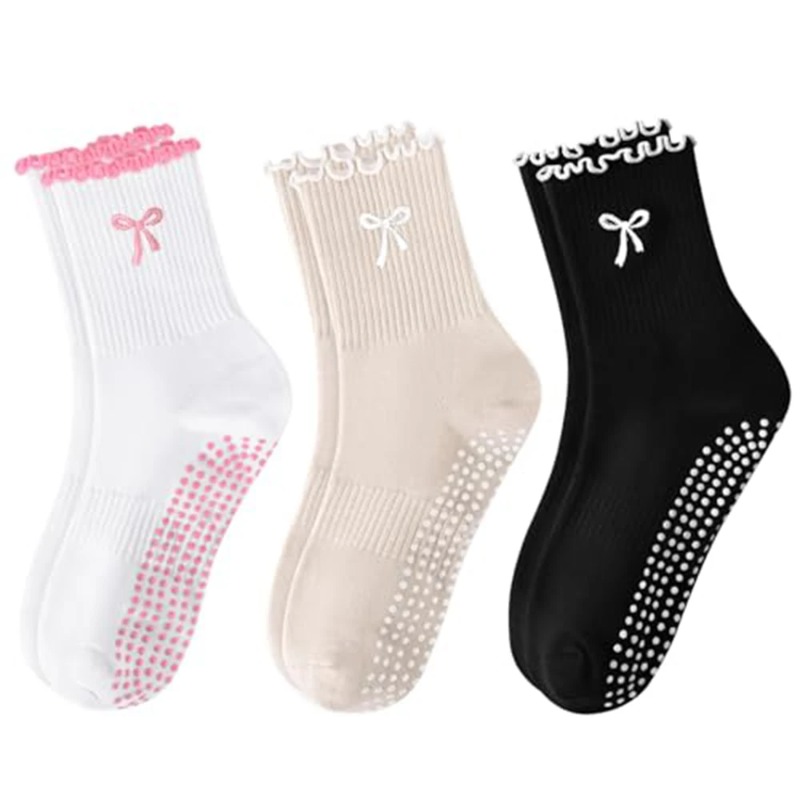 ถุงเท้าโยคะมืออาชีพ สายรัดผ้าฝ - Yoga Pilates Yoga บทวิจารณ์และราคา