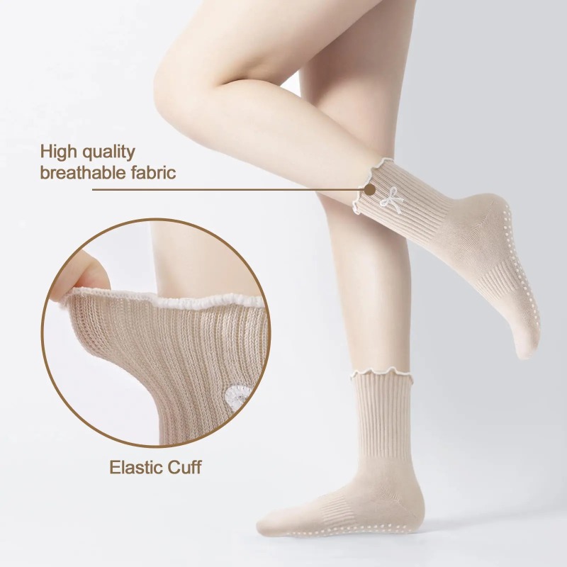 ถุงเท้าโยคะมืออาชีพ สายรัดผ้าฝ - Yoga Pilates Yoga บทวิจารณ์และราคา