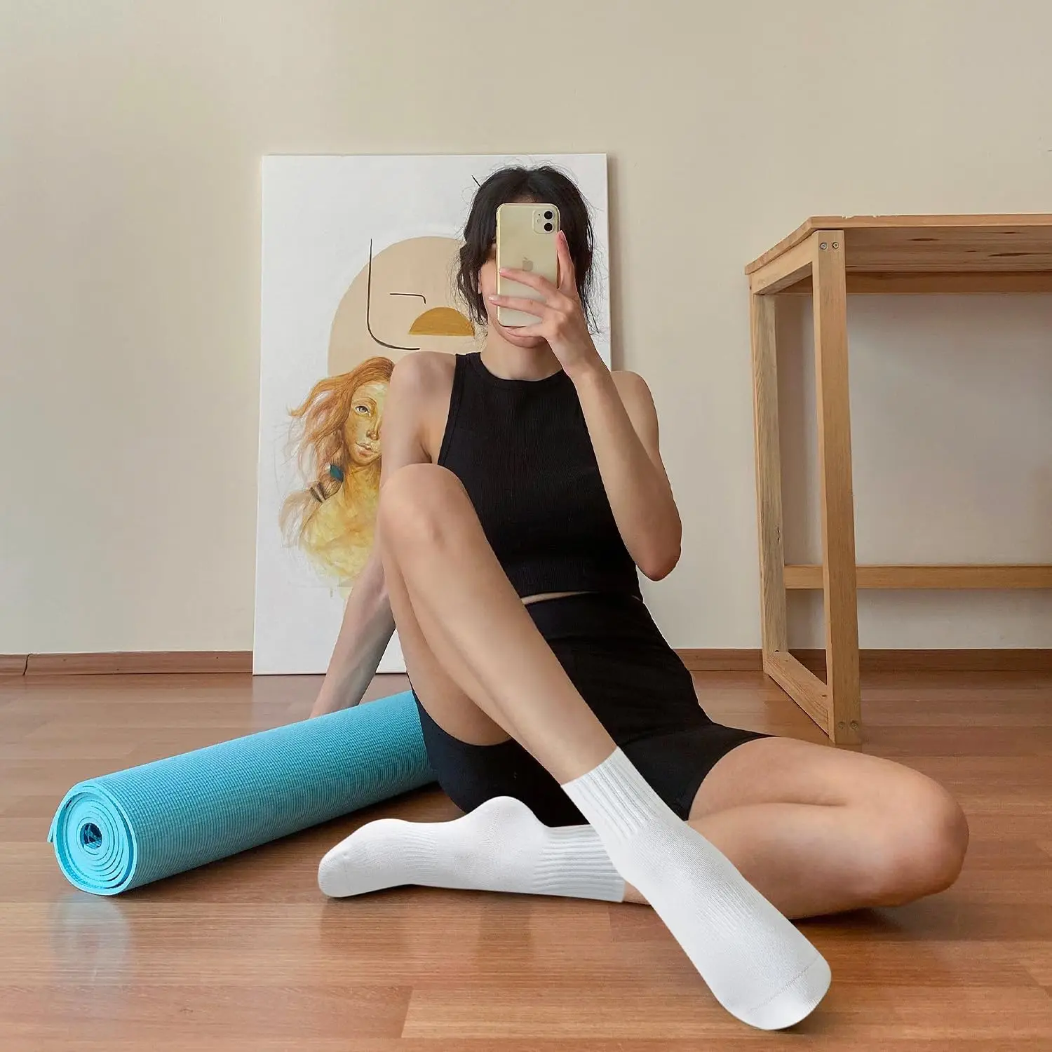 ถุงเท้าโยคะสำหรับผู้หญิง 4 คู่ - Yoga Pilates Yoga บทวิจารณ์และราคา