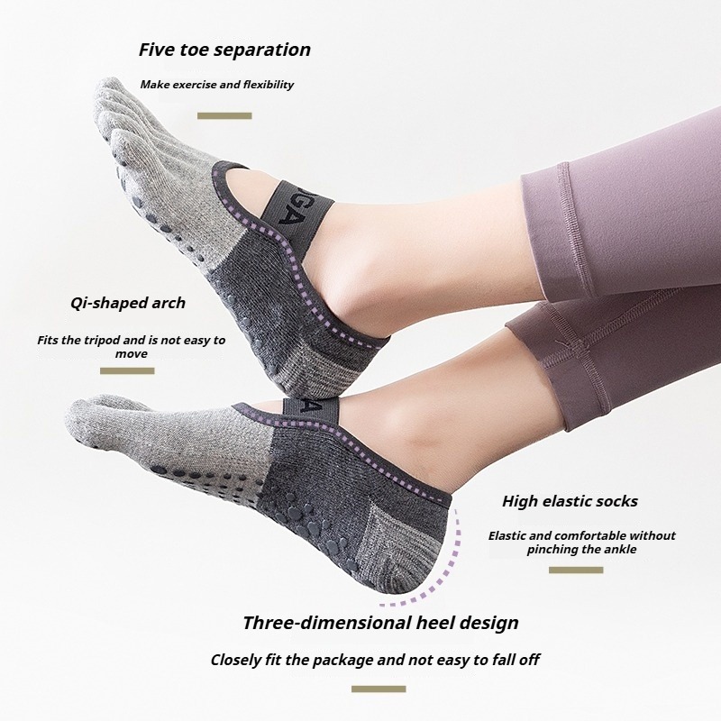 ถุงเท้าพิลาทิสกันลื่นแบบห้านิ้ - Yoga Pilates Yoga บทวิจารณ์และราคา