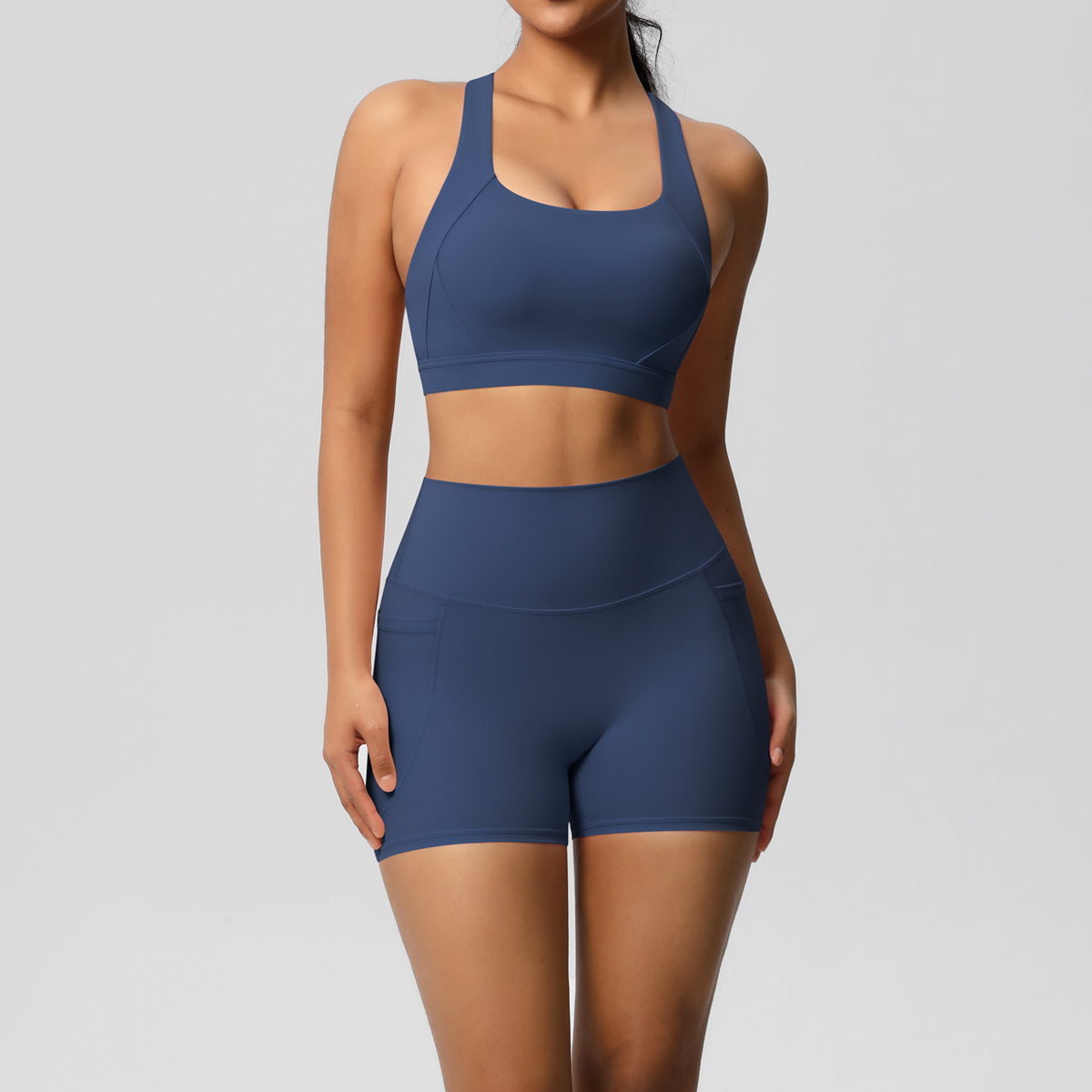 2PCS กีฬา Pocketed ชุดโยคะเสื้ - Pilates Yoga Leggings บทวิจารณ์และราคา