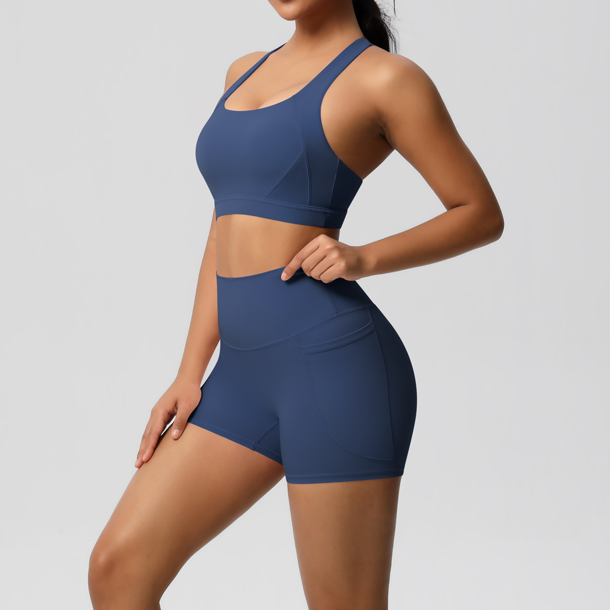2PCS กีฬา Pocketed ชุดโยคะเสื้ - Pilates Yoga Leggings บทวิจารณ์และราคา