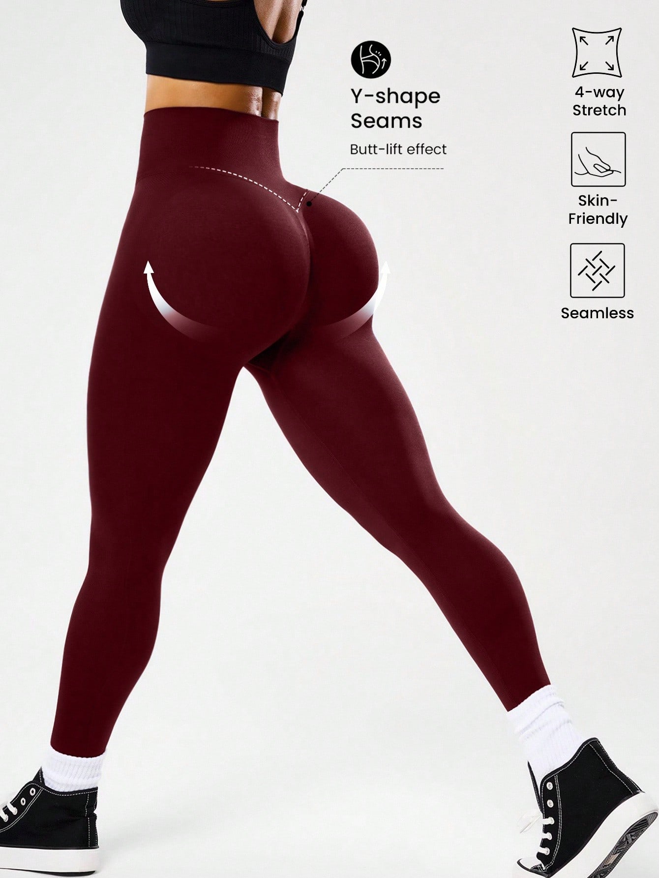 กางเกงโยคะเอวสูงไร้ตะเข็บสำหรั - Pilates Yoga Leggings บทวิจารณ์และราคา